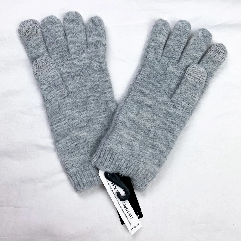Express Gray Touch Screen Compatible Winter Gloves